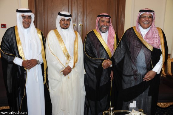 محمد العمرو، والد العروس ناصر الصالح، العريس، والد العريس سامي رشيد